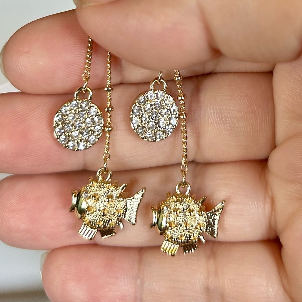 Lilly Pulitzer Puffer Fish Dangle Earrings